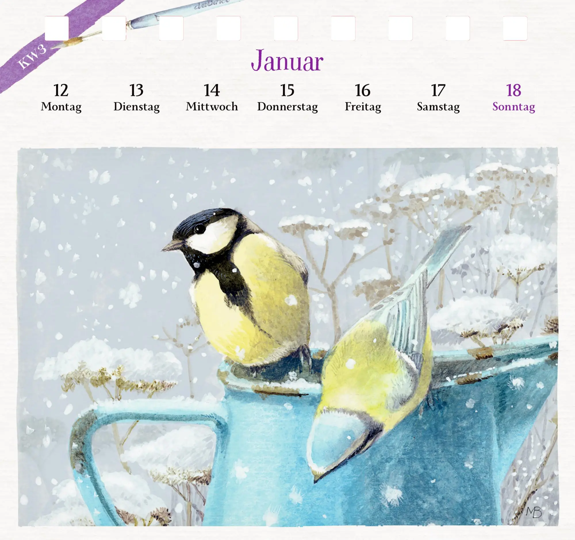 Bild: 4050003958330 | Kalender mit 53 Postkarten 2026 - Blick in den Garten | Bastin | 53 S.