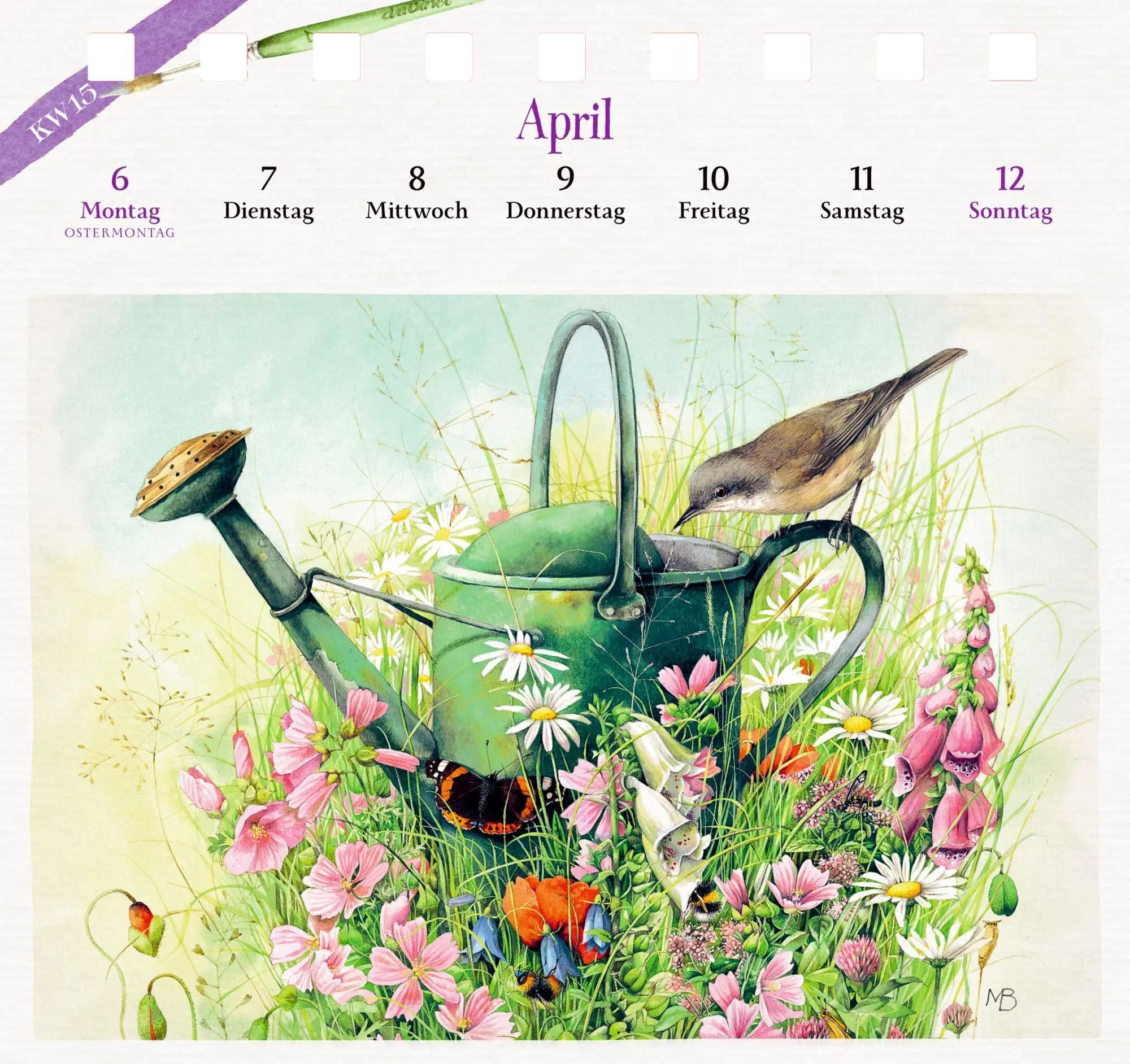 Bild: 4050003958330 | Kalender mit 53 Postkarten 2026 - Blick in den Garten | Bastin | 53 S.