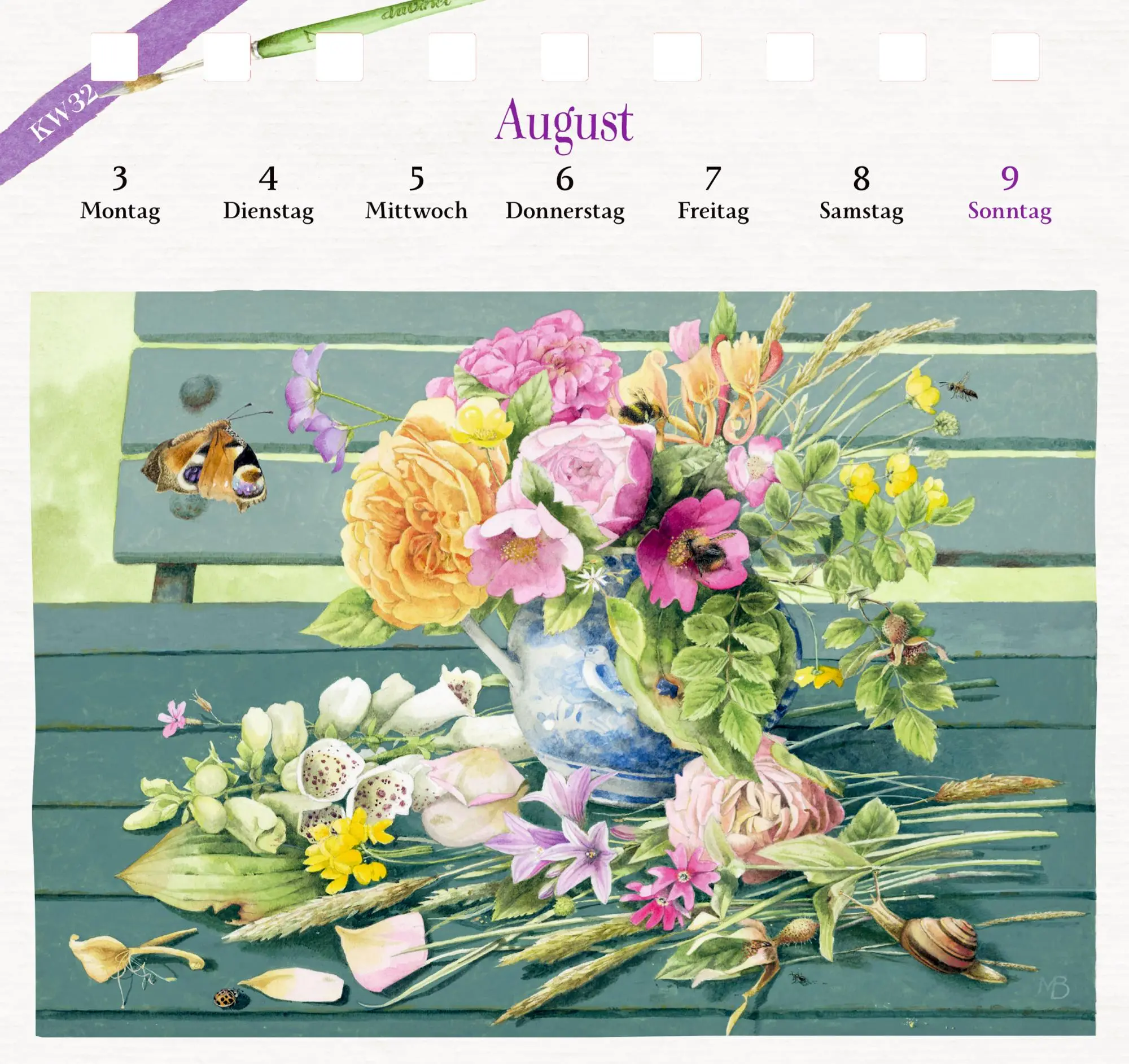 Bild: 4050003958330 | Kalender mit 53 Postkarten 2026 - Blick in den Garten | Bastin | 53 S.