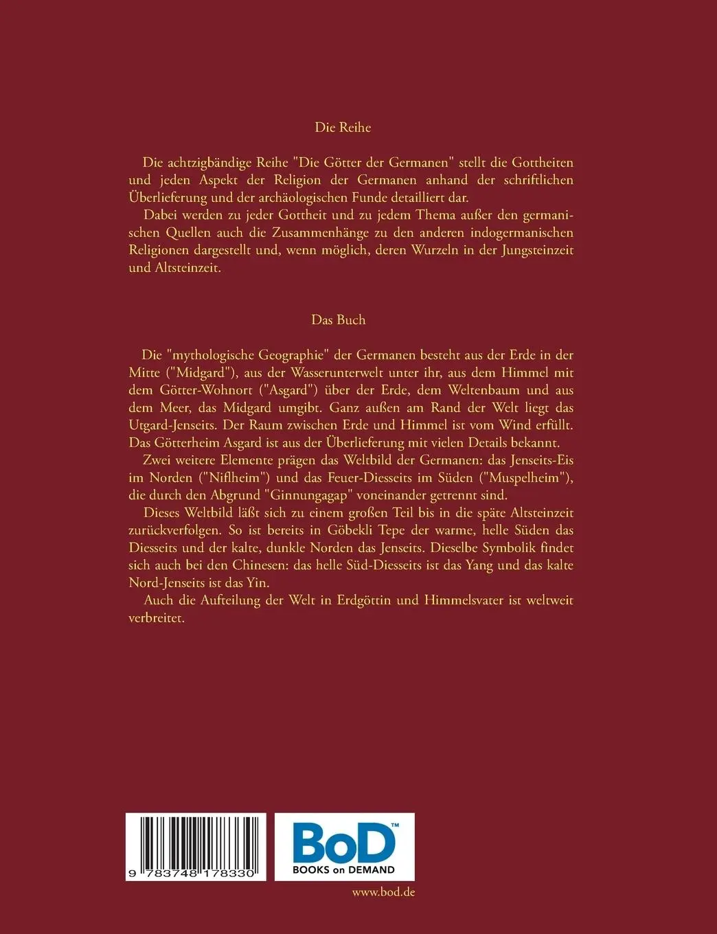 Rückseite: 9783748178330 | Elemente der Kosmologie | Die Götter der Germanen - Band 52 | Buch