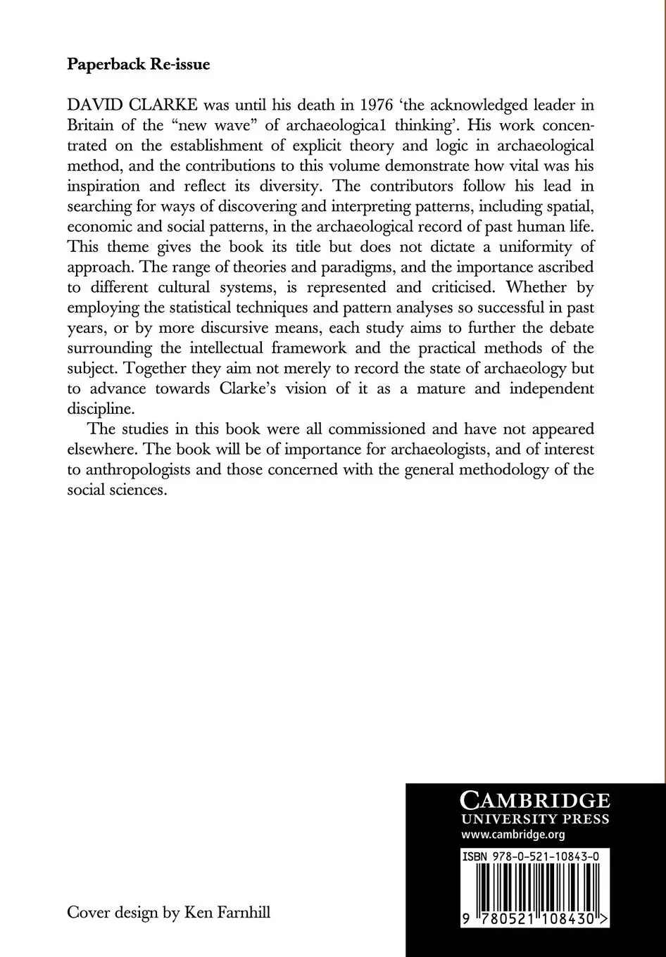 Rückseite: 9780521108430 | Pattern of the Past | Studies in the Honour of David Clarke | Buch