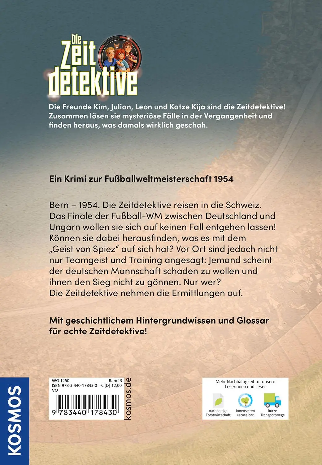 Rückseite: 9783440178430 | Die Zeitdetektive, 3, Das Wunder von Bern | Fabian Lenk | Buch | 2024