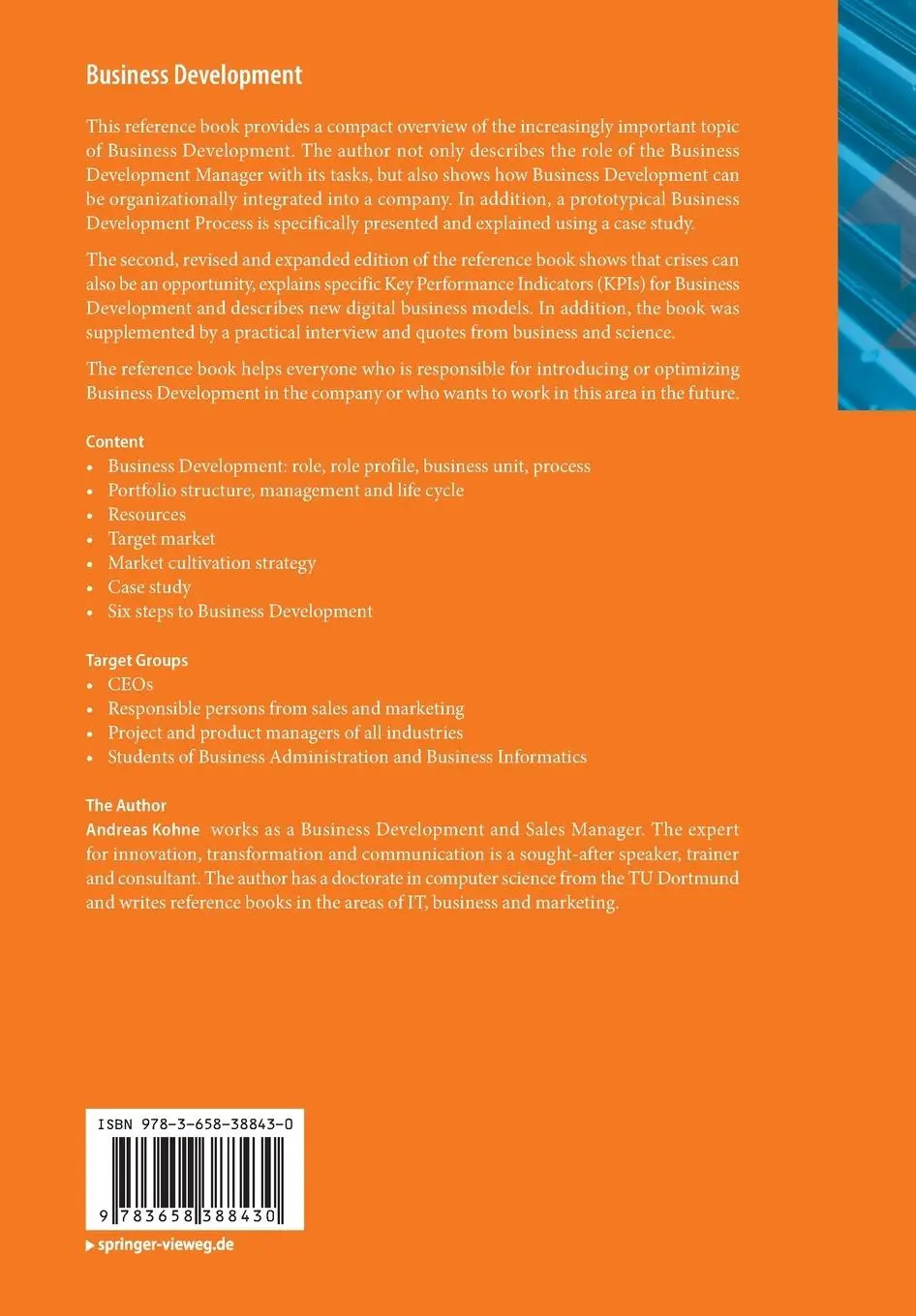 Rückseite: 9783658388430 | Business Development | Processes, Methods and Tools | Andreas Kohne
