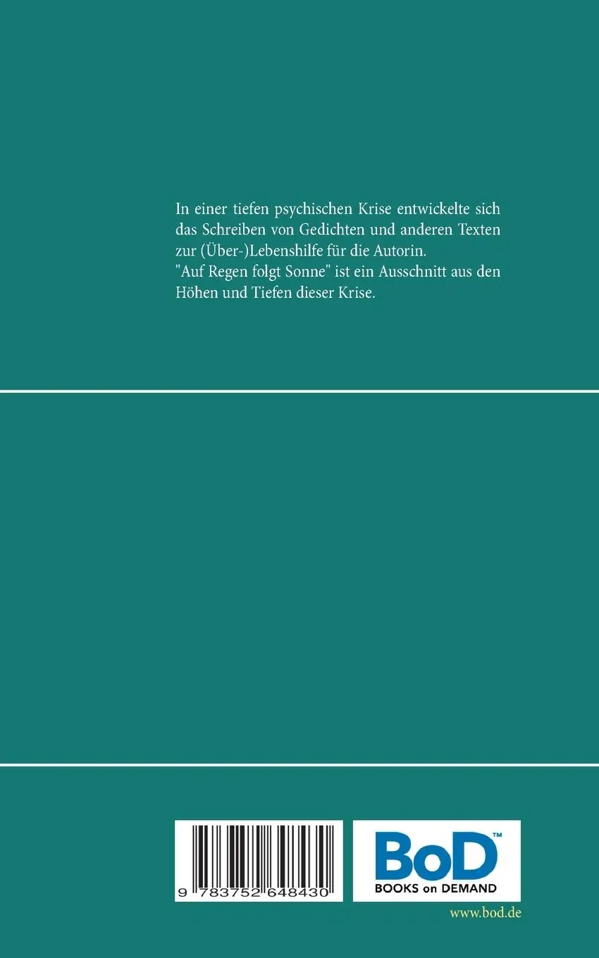 Rückseite: 9783752648430 | Auf Regen folgt Sonne | Gedichte und Texte aus einer Krise | Neuklamm