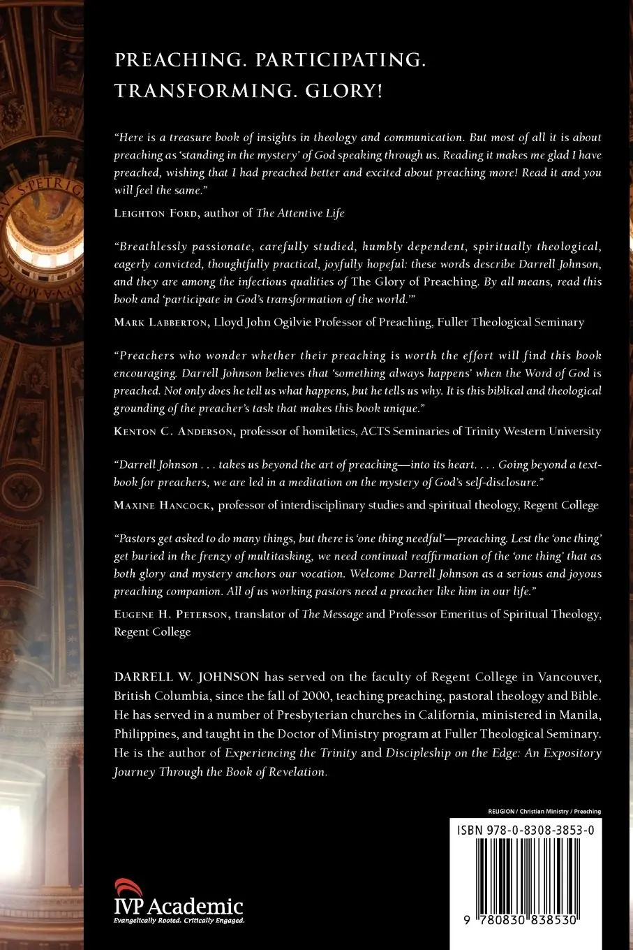 Rückseite: 9780830838530 | The Glory of Preaching | Darrell W. Johnson | Taschenbuch | Englisch
