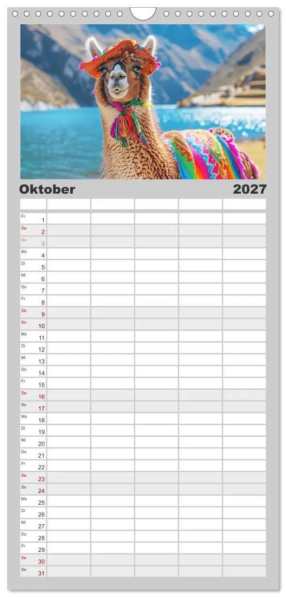 Bild: 9783594308530 | Familienplaner 2027 - Lamas auf Tour. Perus flauschige...