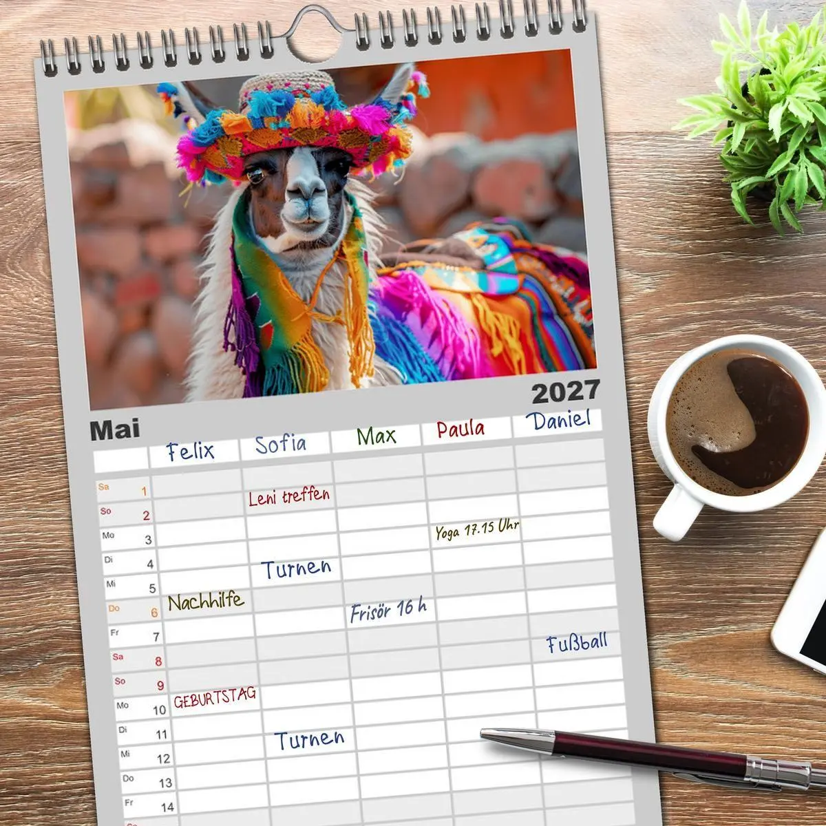 Bild: 9783594308530 | Familienplaner 2027 - Lamas auf Tour. Perus flauschige...