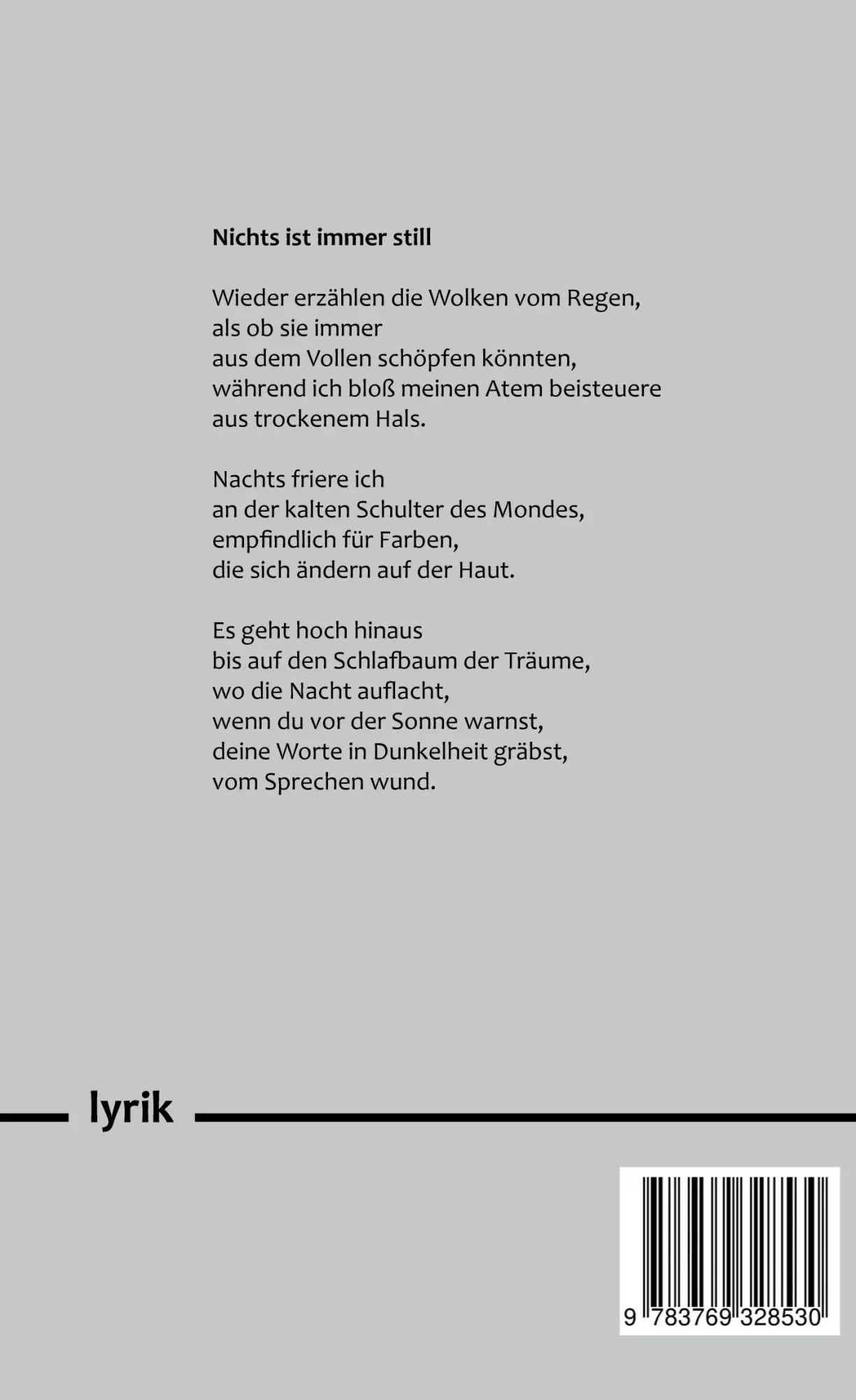 Rückseite: 9783769328530 | Nichts ist immer still | Gedichte | Eline Menke | Buch | 100 S. | 2025