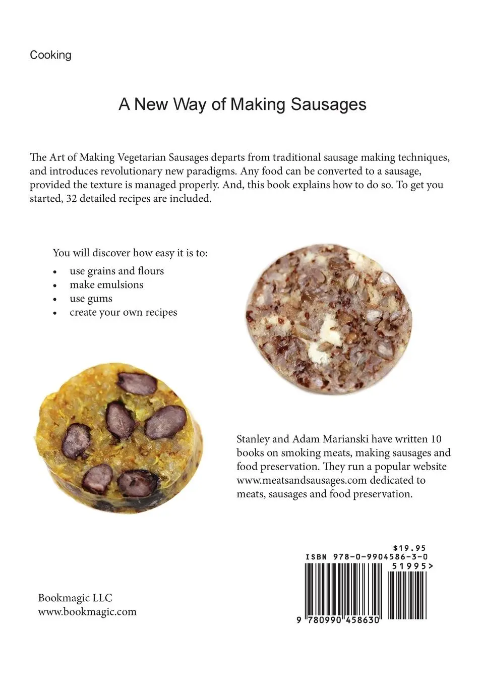Rückseite: 9780990458630 | The Art of Making Vegetarian Sausages | Stanley Marianski (u. a.)