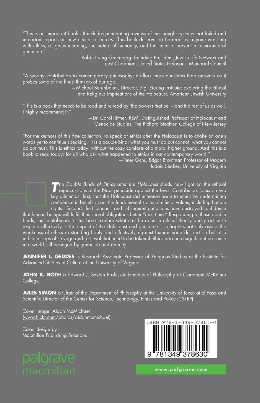 Rückseite: 9781349378630 | The Double Binds of Ethics after the Holocaust | J. Roth (u. a.)