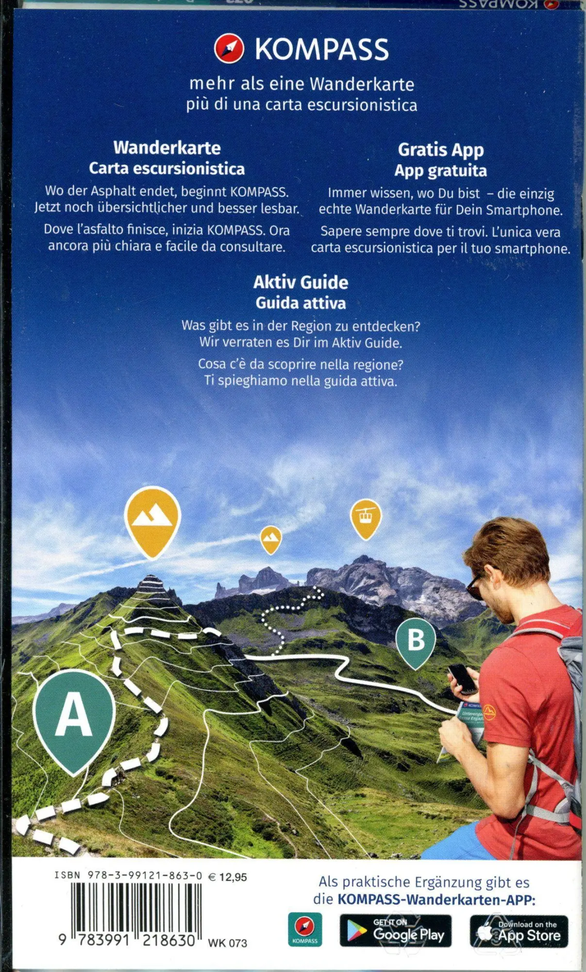 Bild: 9783991218630 | KOMPASS Wanderkarte 073 Brentagruppe / Dolomiti di Brenta 1:25.000