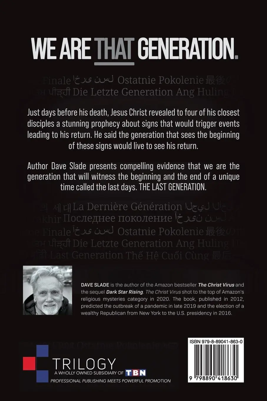 Rückseite: 9798890418630 | We Are the Last Generation | Dave Slade | Taschenbuch | Englisch