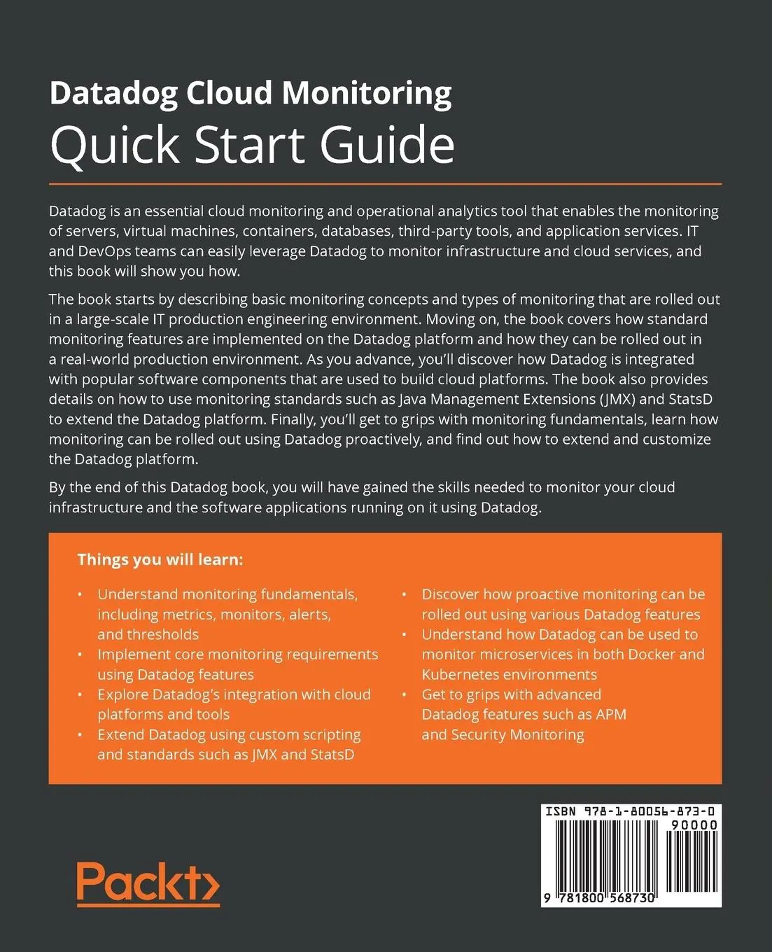 Rückseite: 9781800568730 | Datadog Cloud Monitoring Quick Start Guide | Thomas Kurian Theakanath