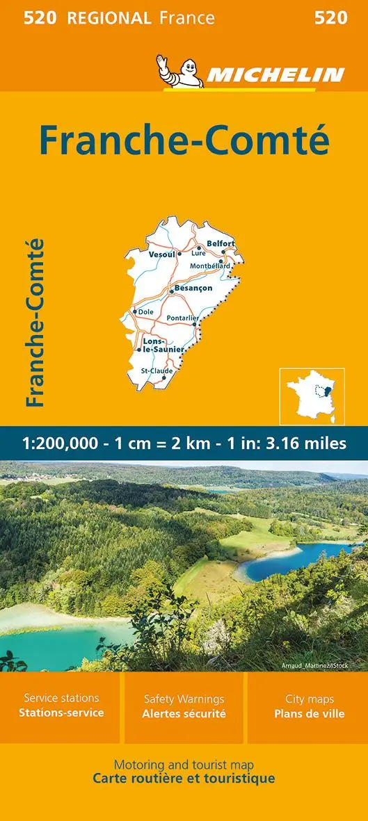 Cover: 9782067258730 | Michelin Franche-Comte | Straßen- und Tourismuskarte 1:200.000 | 2023