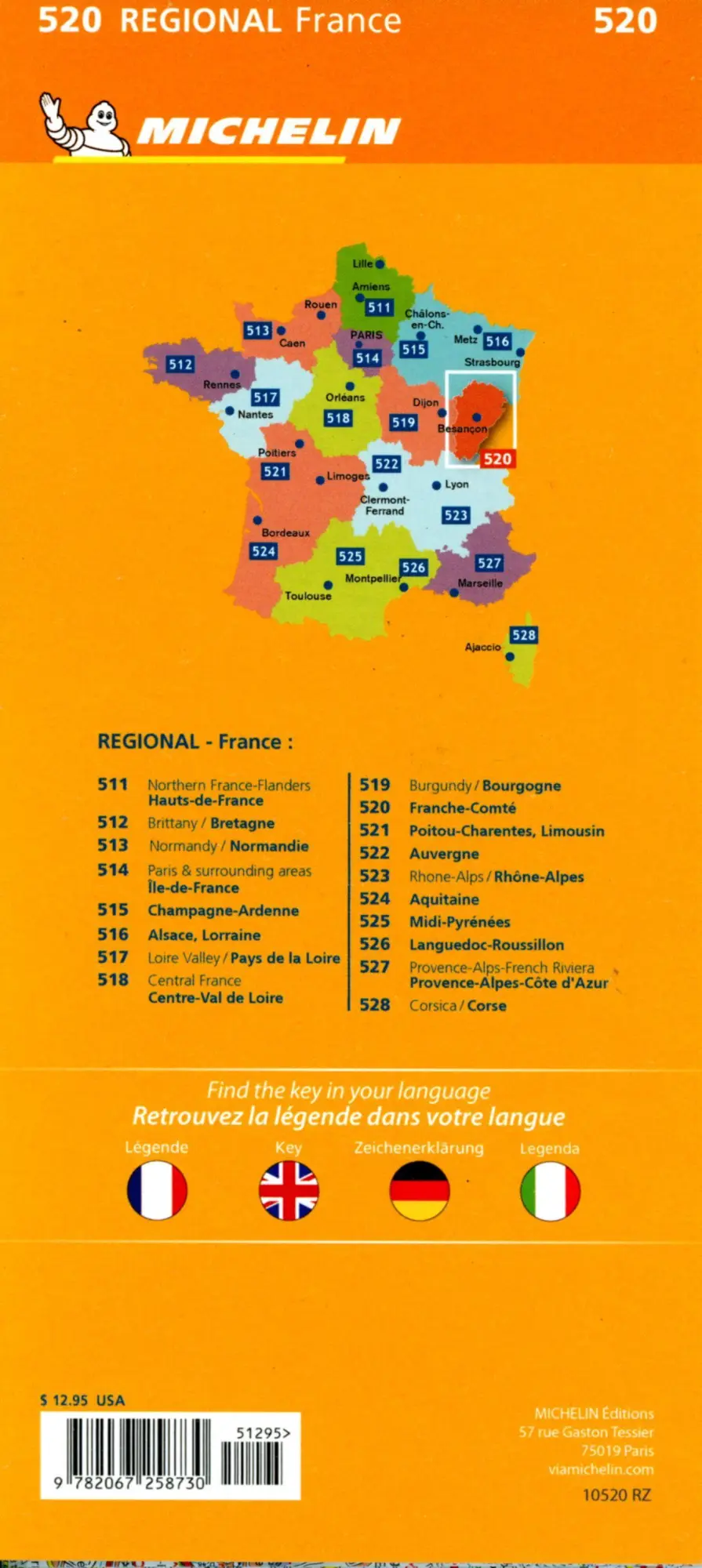 Bild: 9782067258730 | Michelin Franche-Comte | Straßen- und Tourismuskarte 1:200.000 | 2023