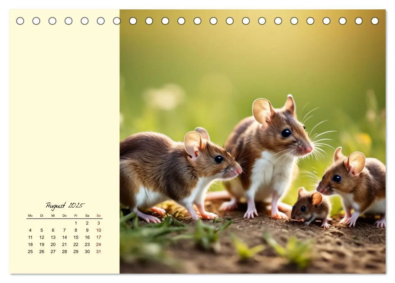 Bild: 9783457148730 | Goldige Mäuse im Grünen (Tischkalender 2025 DIN A5 quer), CALVENDO...