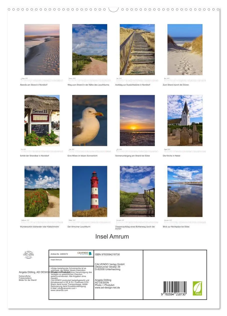 Bild: 9783594218730 | Insel Amrum (hochwertiger Premium Wandkalender 2027 DIN A2 hoch),...