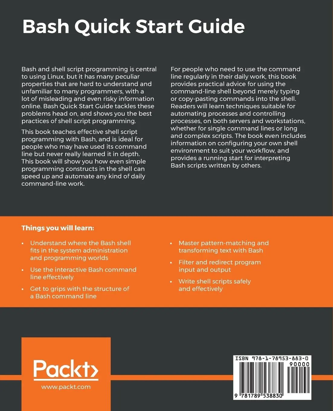 Rückseite: 9781789538830 | Bash Quick Start Guide | Tom Ryder | Taschenbuch | Englisch | 2018