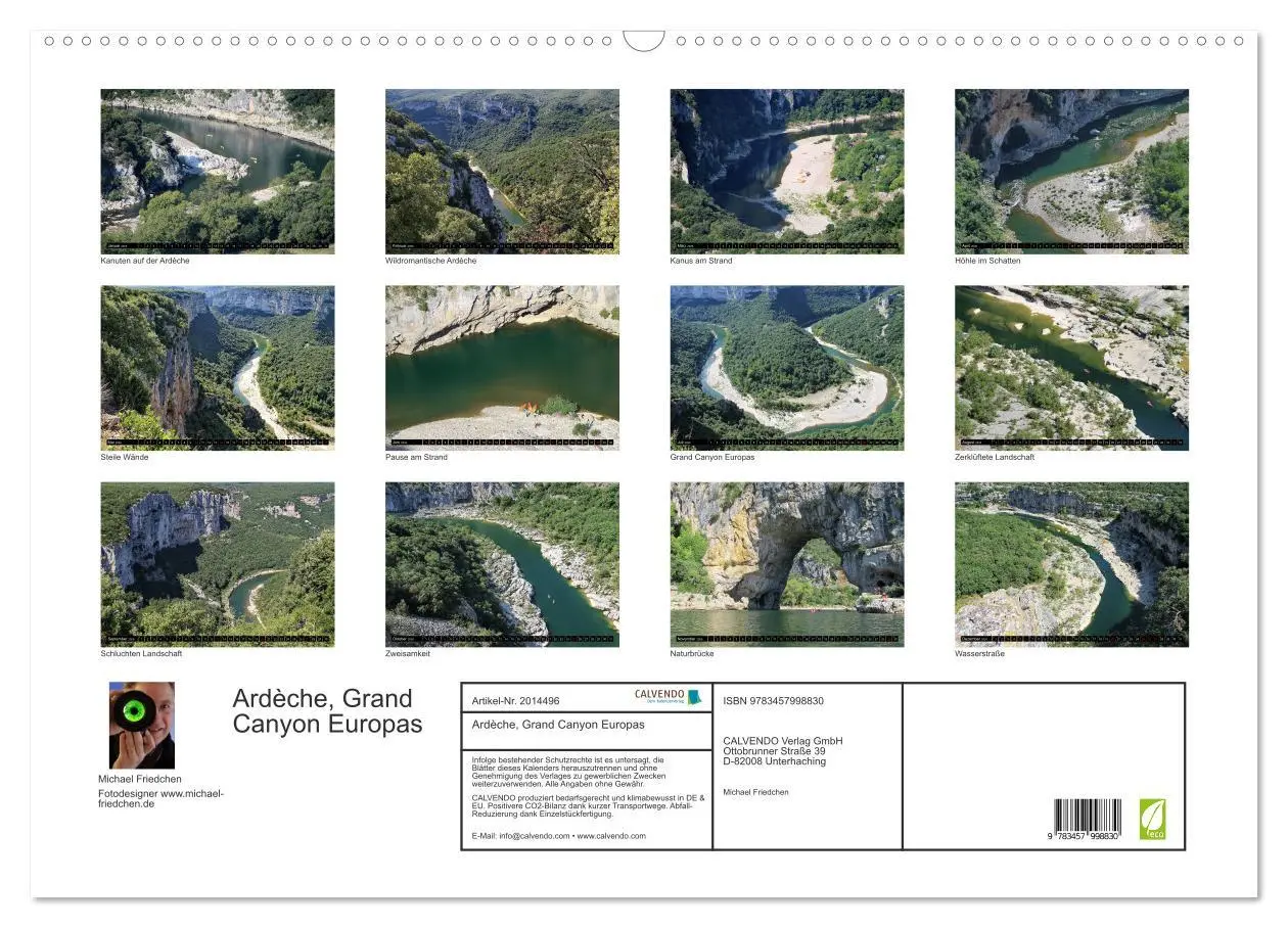 Bild: 9783457998830 | Ardèche, Grand Canyon Europas (Wandkalender 2026 DIN A2 quer),...