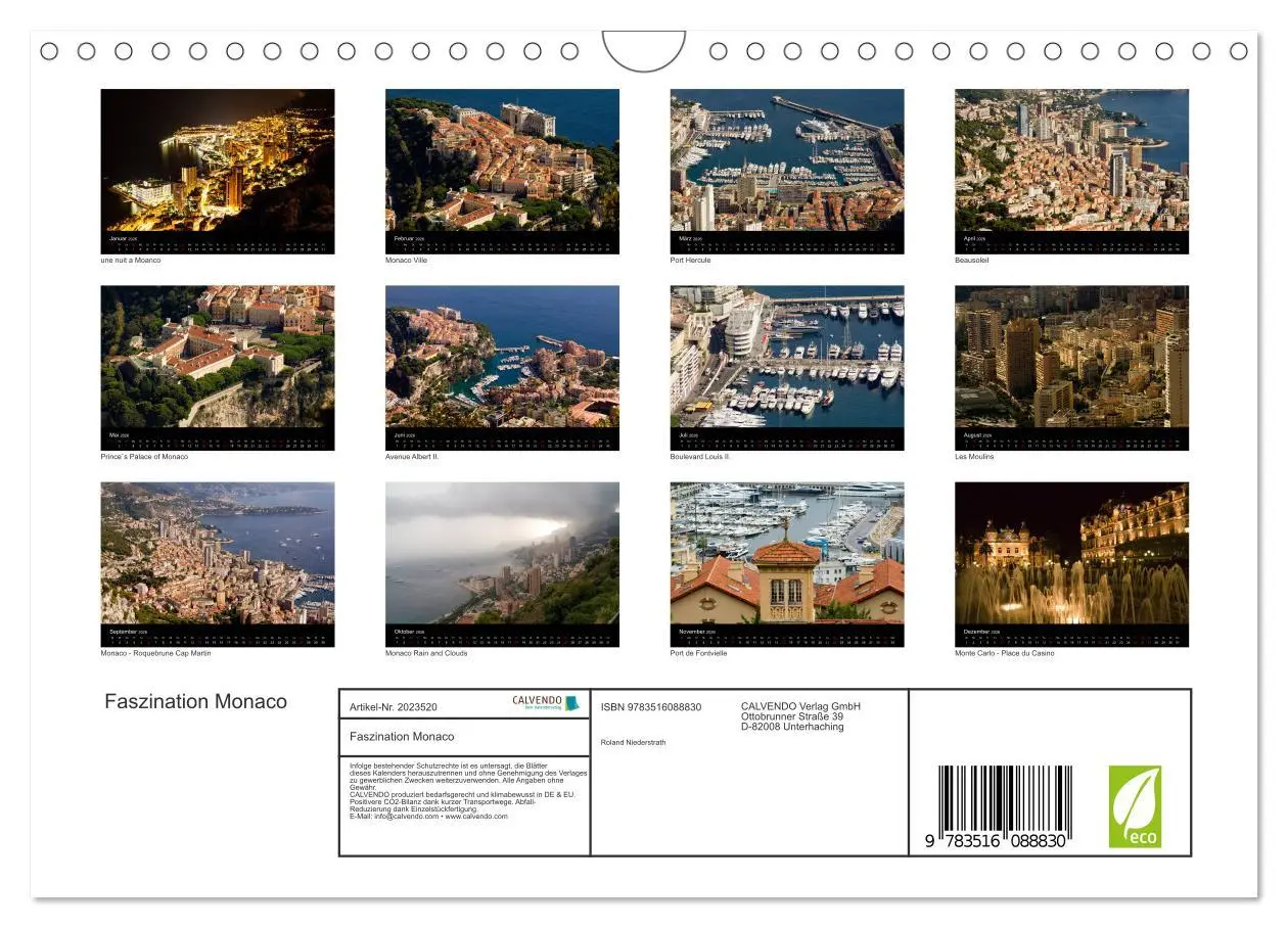Bild: 9783516088830 | Faszination Monaco (Wandkalender 2026 DIN A4 quer), CALVENDO...
