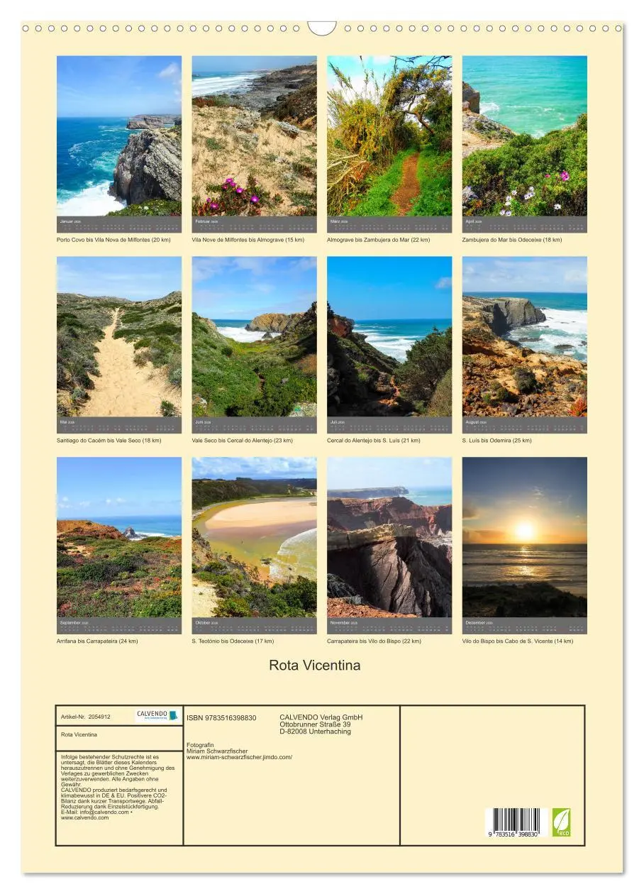 Bild: 9783516398830 | Rota Vicentina (Wandkalender 2026 DIN A2 hoch), CALVENDO...