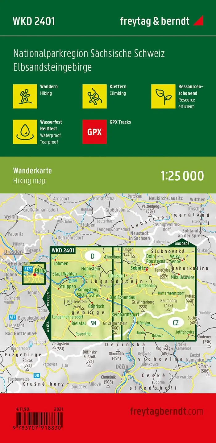 Rückseite: 9783707918830 | Nationalparkregion Sächsische Schweiz, Wanderkarte 1:25.000, mit...
