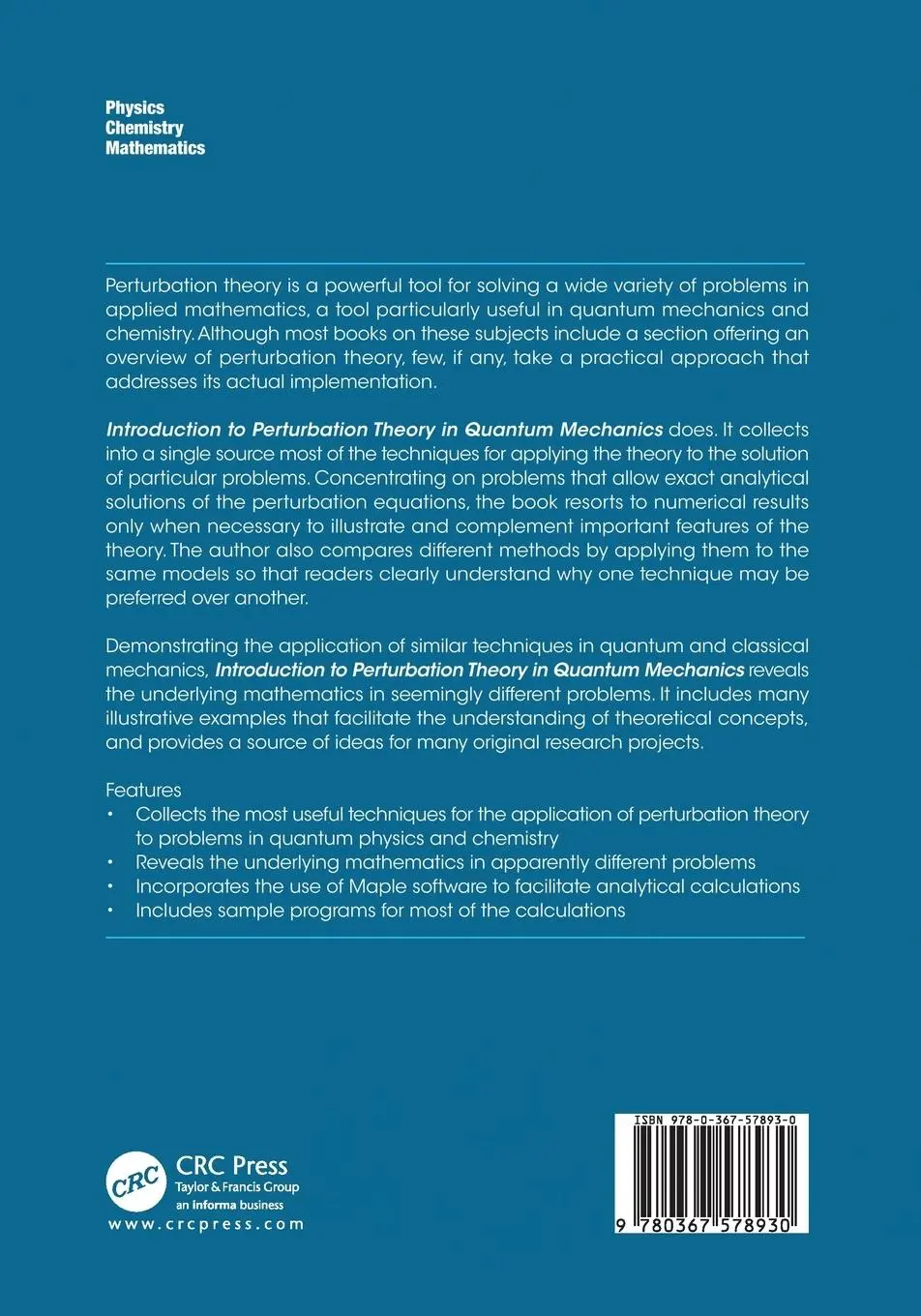 Rückseite: 9780367578930 | Introduction to Perturbation Theory in Quantum Mechanics | Fernandez