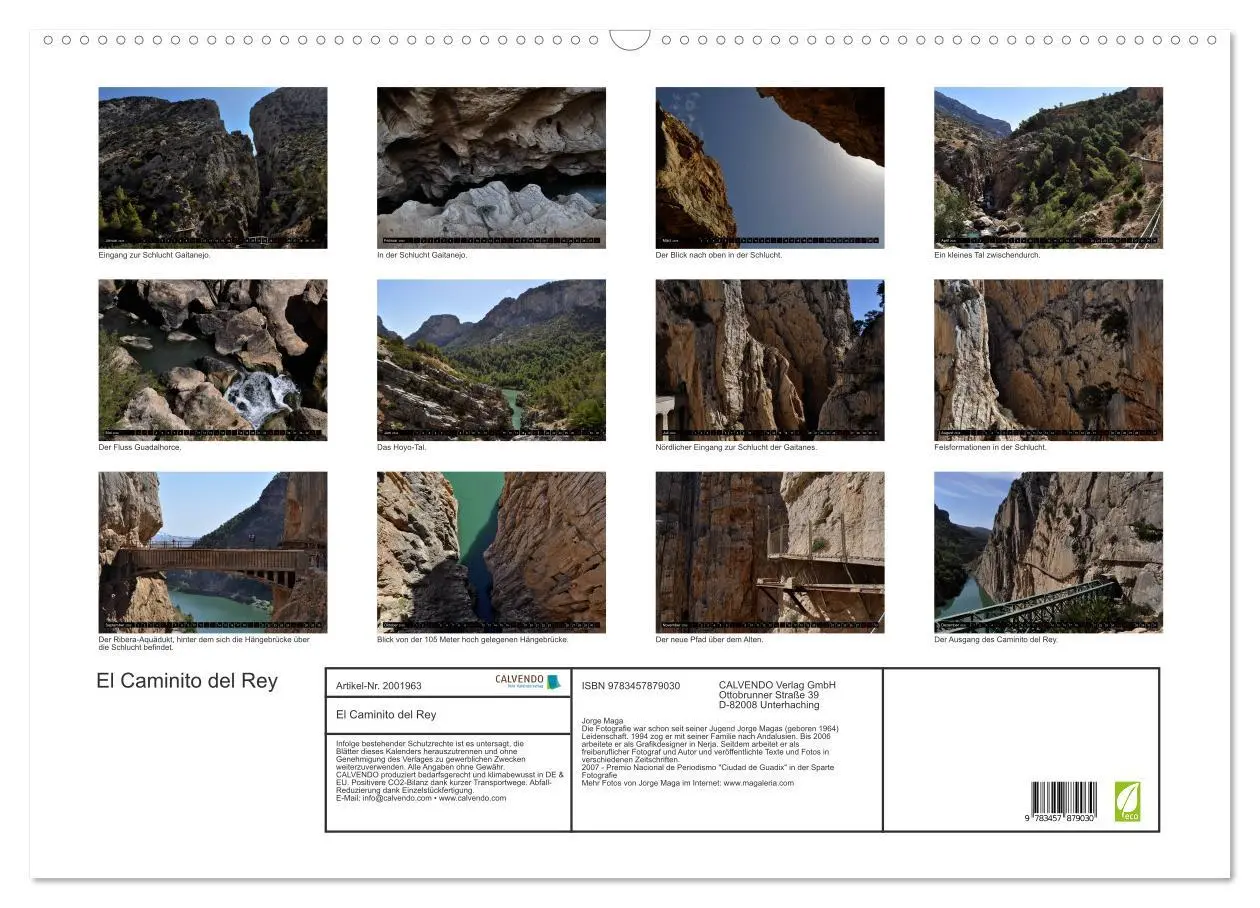 Bild: 9783457879030 | El Caminito del Rey (Wandkalender 2026 DIN A2 quer), CALVENDO...