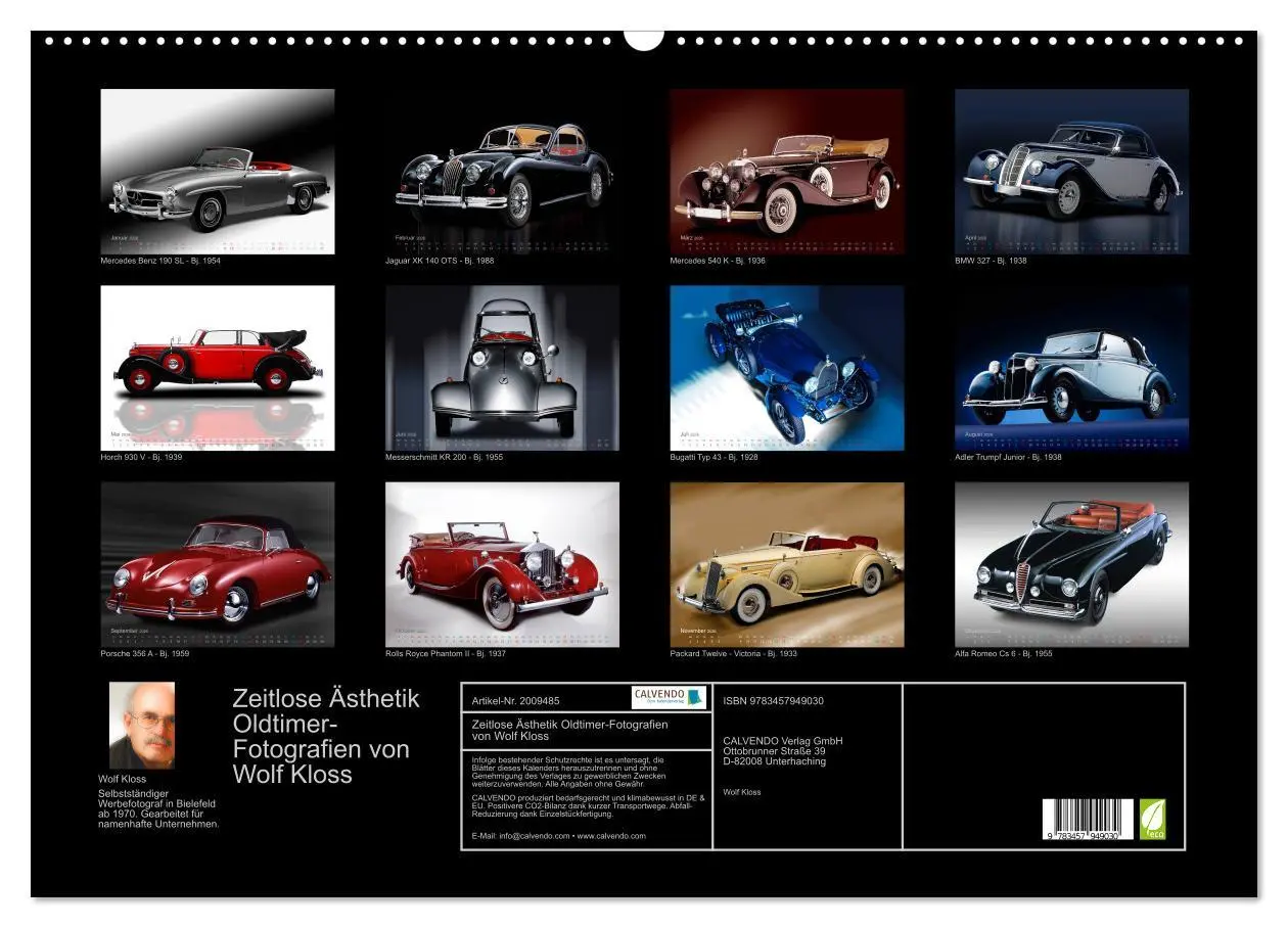Bild: 9783457949030 | Zeitlose Ästhetik Oldtimer-Fotografien von Wolf Kloss (Wandkalender...