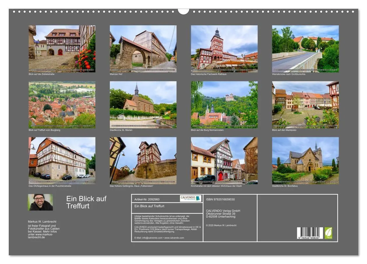 Bild: 9783516659030 | Ein Blick auf Treffurt (Wandkalender 2026 DIN A2 quer), CALVENDO...