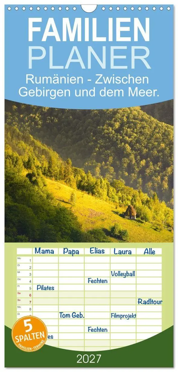 Cover: 9783594329030 | Familienplaner 2027 - Rumänien - Zwischen Gebirgen und dem Meer....