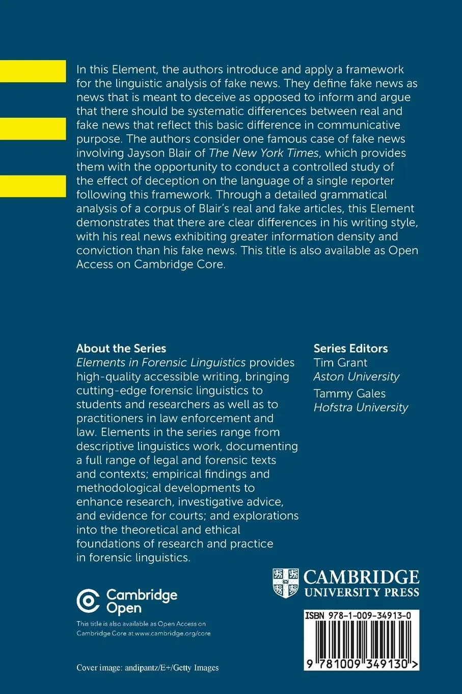 Rückseite: 9781009349130 | The Language of Fake News | Jack Grieve (u. a.) | Taschenbuch | 2023
