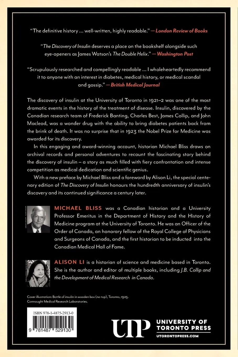 Rückseite: 9781487529130 | The Discovery of Insulin | Special Centenary Edition | Michael Bliss