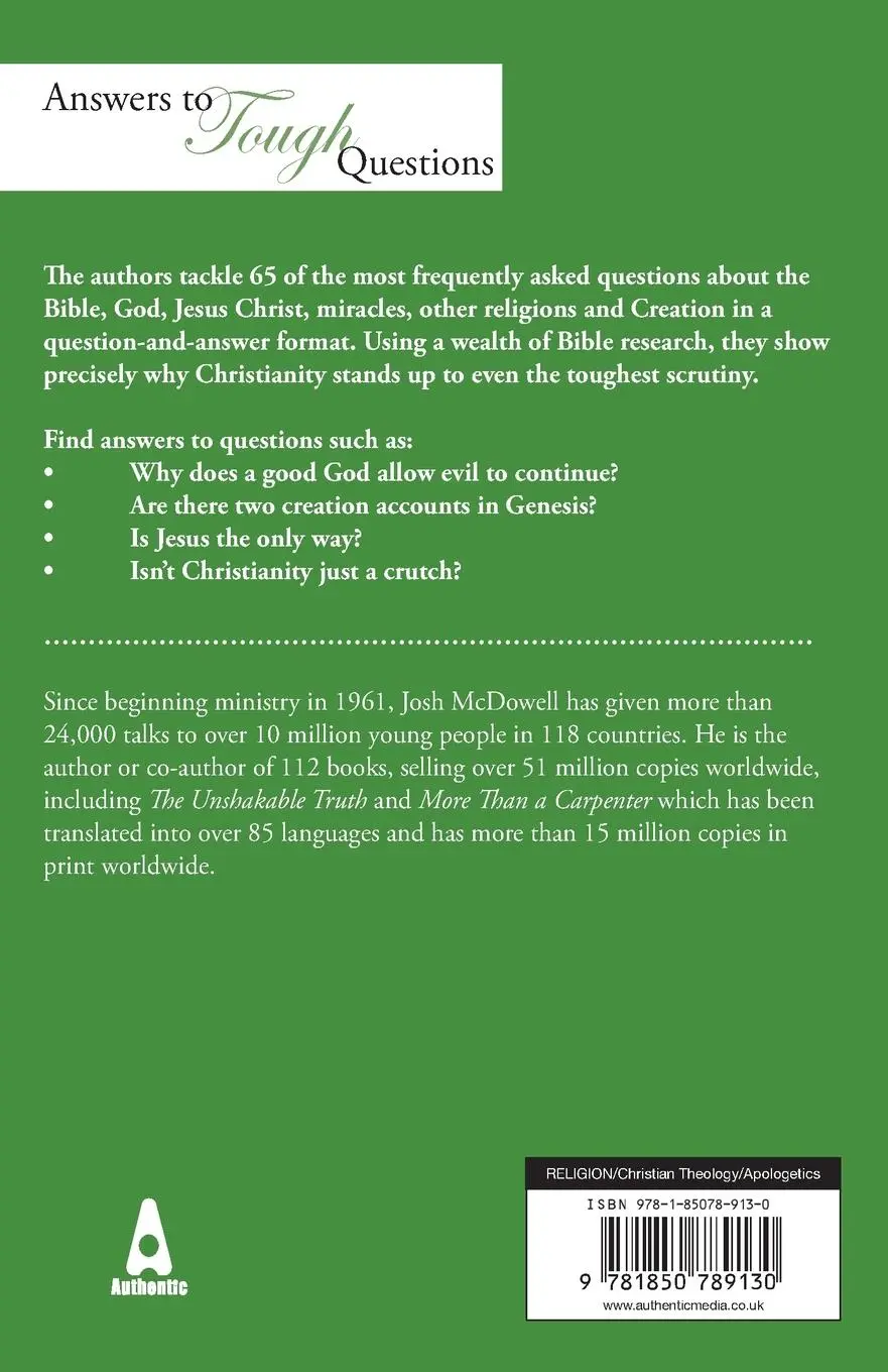 Rückseite: 9781850789130 | Answers to Tough Questions | Josh Mcdowell (u. a.) | Taschenbuch