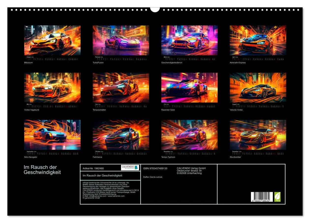 Bild: 9783457489130 | Im Rausch der Geschwindigkeit (Wandkalender 2026 DIN A2 quer),...