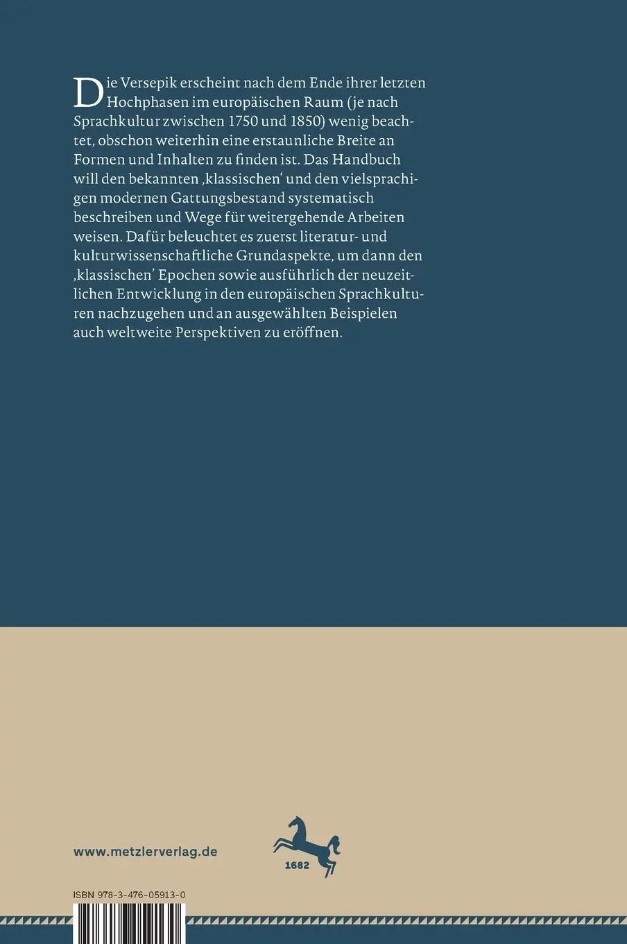 Rückseite: 9783476059130 | Handbuch Versepik | Paradigmen - Poetiken - Geschichte | Buch | xxiv