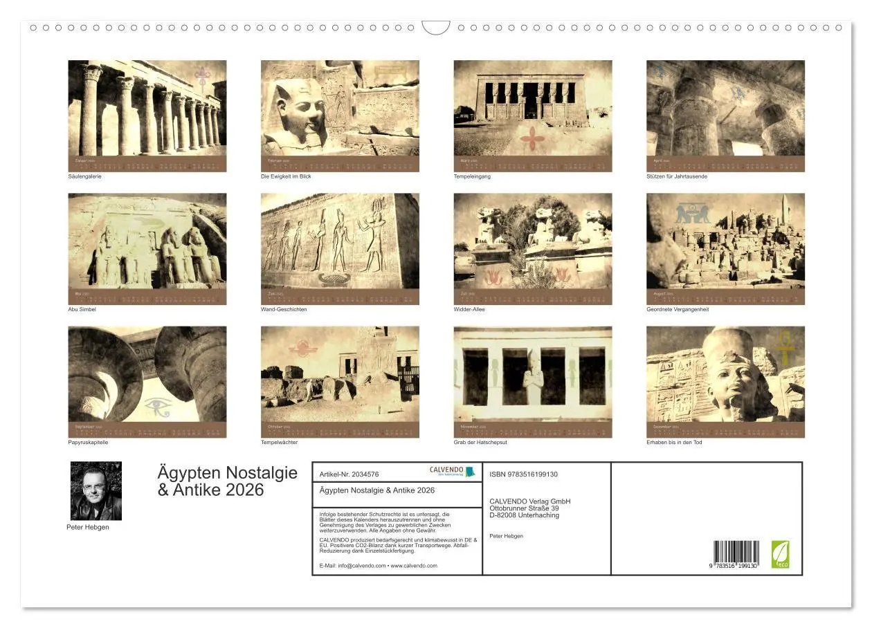 Bild: 9783516199130 | Ägypten Nostalgie &amp; Antike 2026 (Wandkalender 2026 DIN A2 quer),...