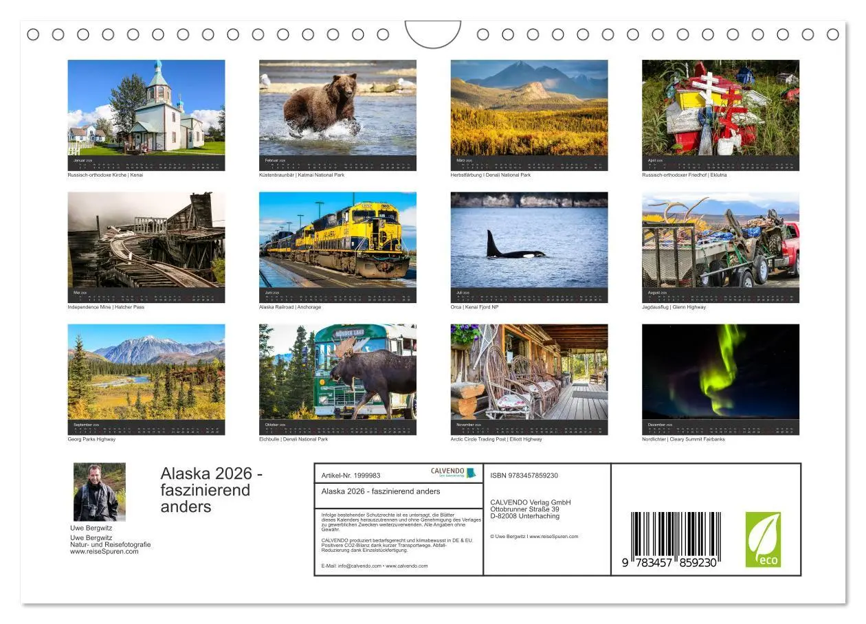 Bild: 9783457859230 | Alaska 2026 - faszinierend anders (Wandkalender 2026 DIN A4 quer),...