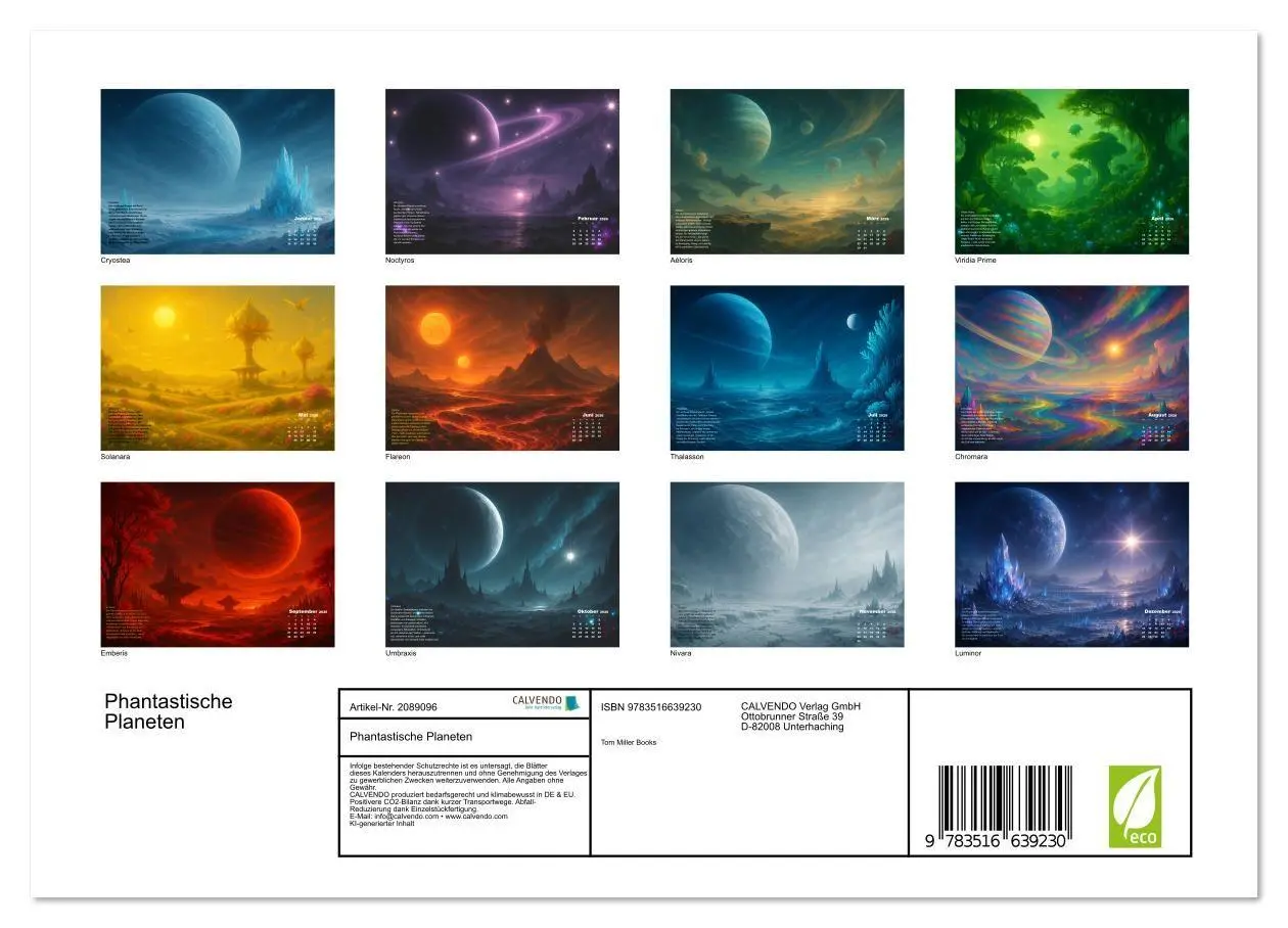 Bild: 9783516639230 | Phantastische Planeten (Wandkalender 2026 DIN A4 quer), CALVENDO...