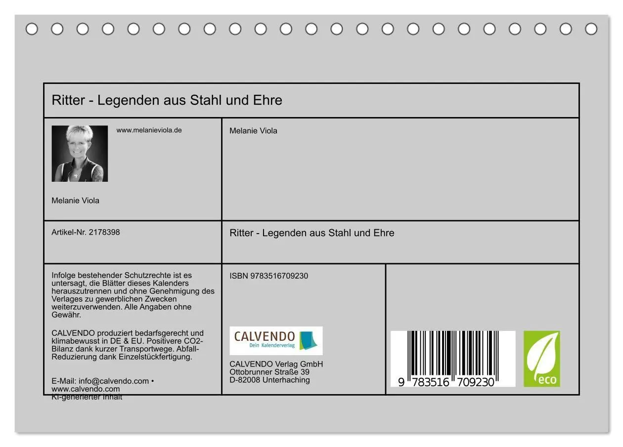 Bild: 9783516709230 | Ritter - Legenden aus Stahl und Ehre (Tischkalender 2026 DIN A5...