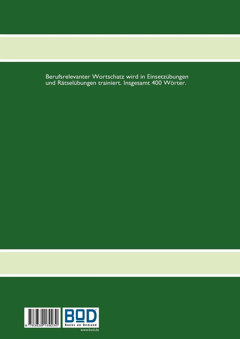 Rückseite: 9783839169230 | Berufswortschatz von A bis Z für Deutsch als Zweitsprache | Darrah