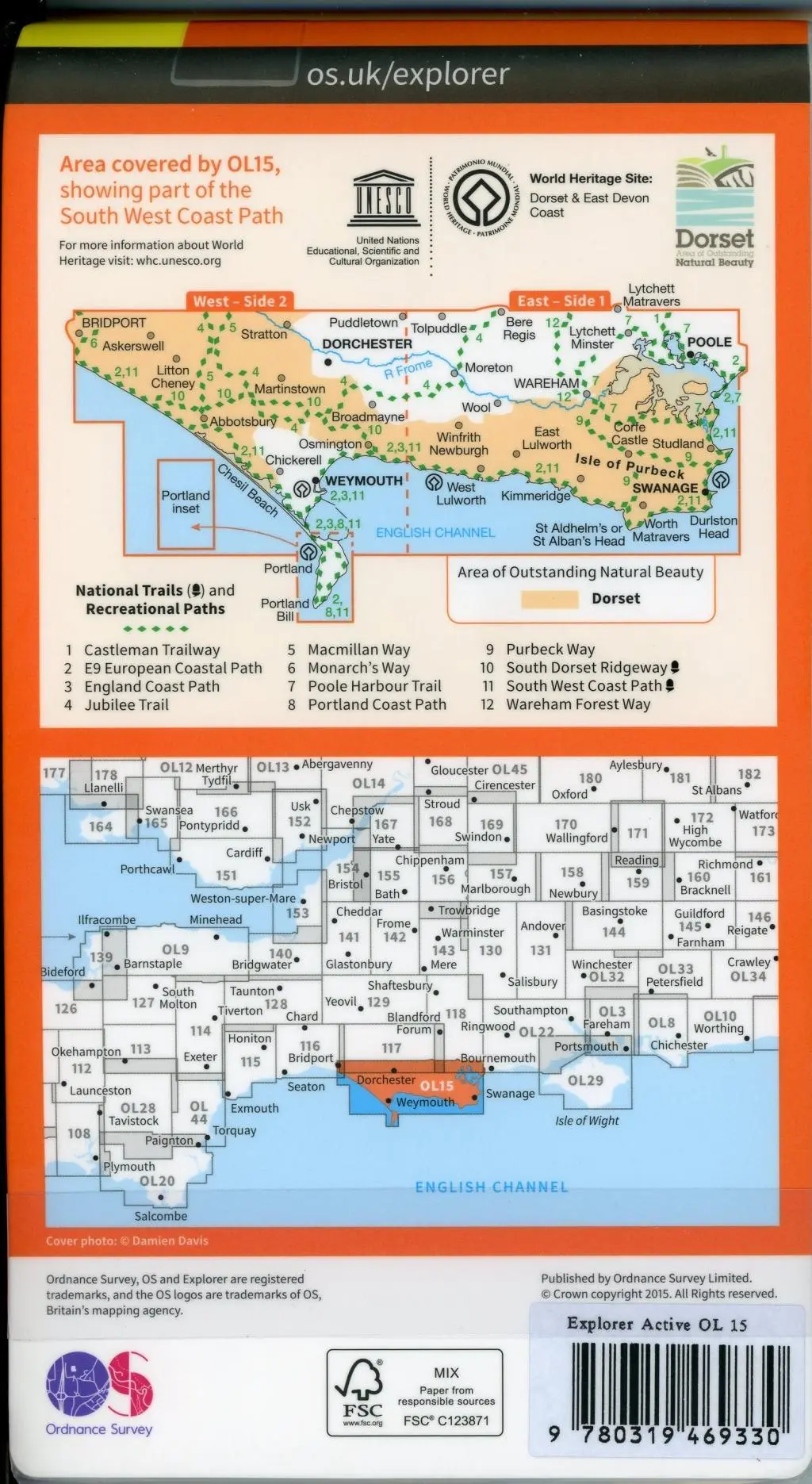 Bild: 9780319469330 | Purbeck &amp; South Dorset, Poole, Dorchester, Weymouth &amp; Swanage | Survey