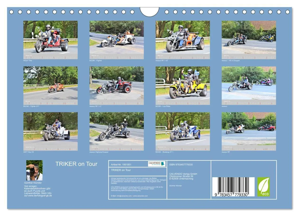 Bild: 9783457779330 | TRIKER on Tour (Wandkalender 2026 DIN A4 quer), CALVENDO...