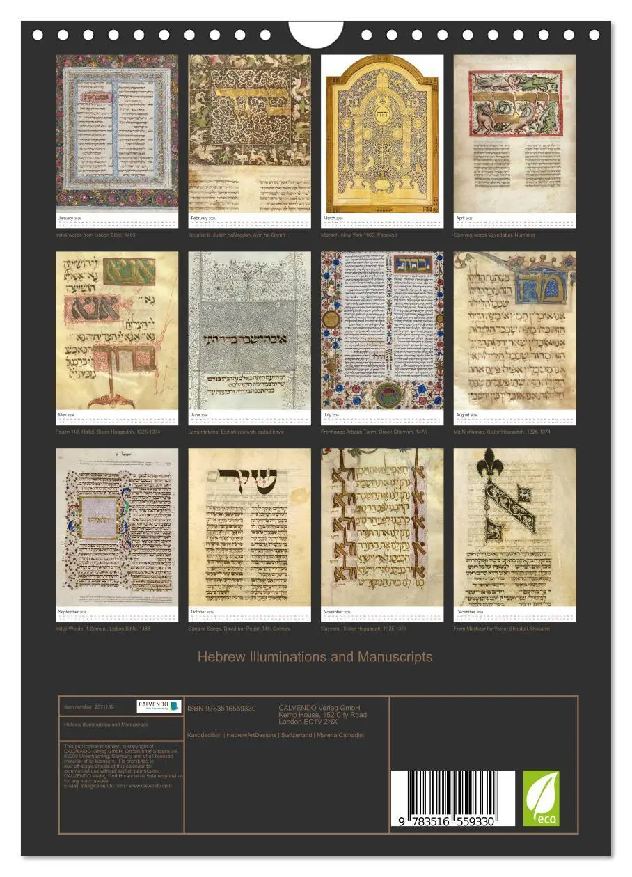 Bild: 9783516559330 | Hebrew Illuminations and Manuscripts (Wall Calendar 2026 DIN A4...