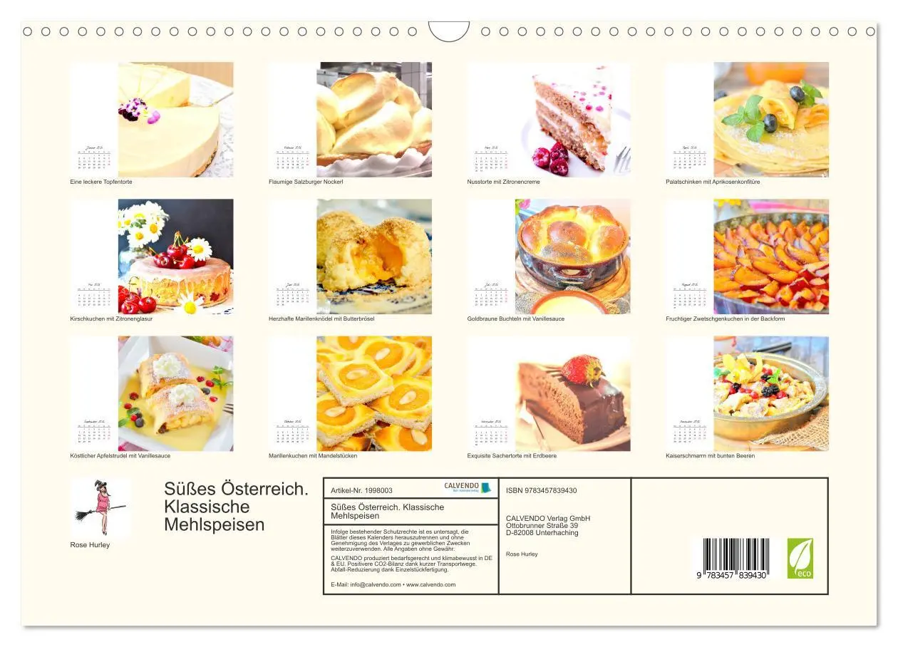 Bild: 9783457839430 | Süßes Österreich. Klassische Mehlspeisen (Wandkalender 2026 DIN A3...