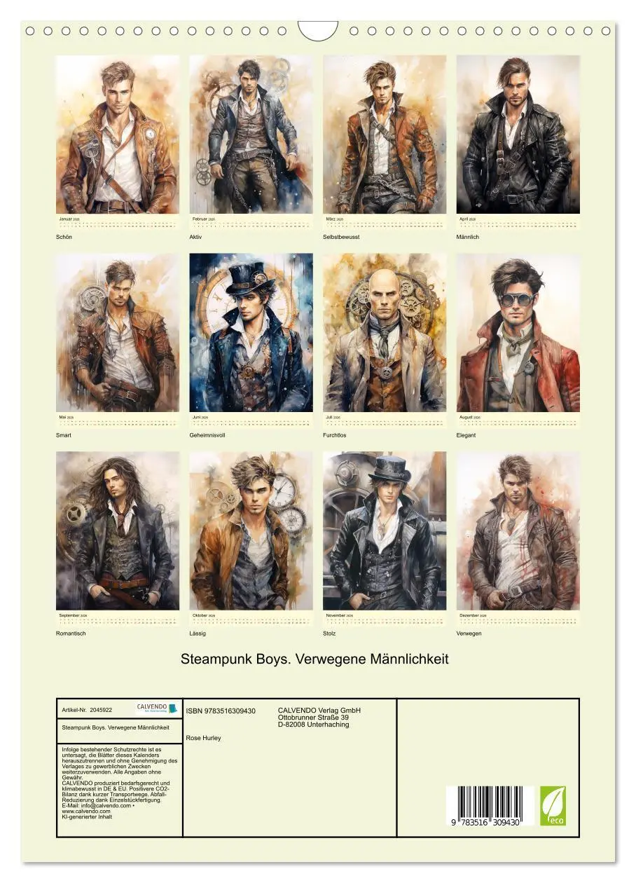 Bild: 9783516309430 | Steampunk Boys. Verwegene Männlichkeit (Wandkalender 2026 DIN A3...