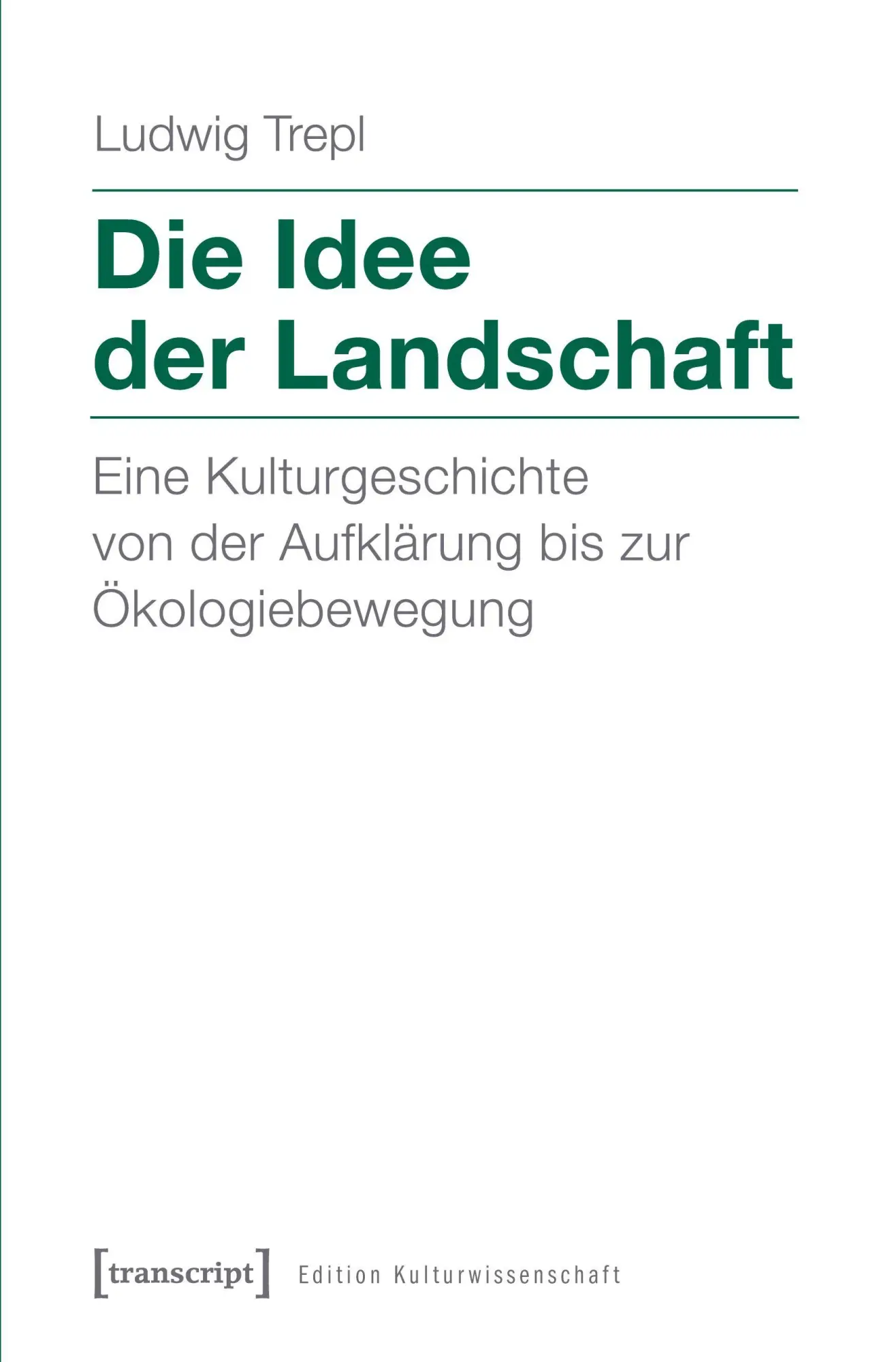 Cover: 9783837619430 | Die Idee der Landschaft | Ludwig Trepl (verst. | Taschenbuch | 258 S.