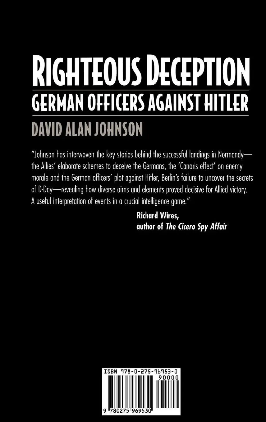 Rückseite: 9780275969530 | Righteous Deception | German Officers Against Hitler | David Johnson