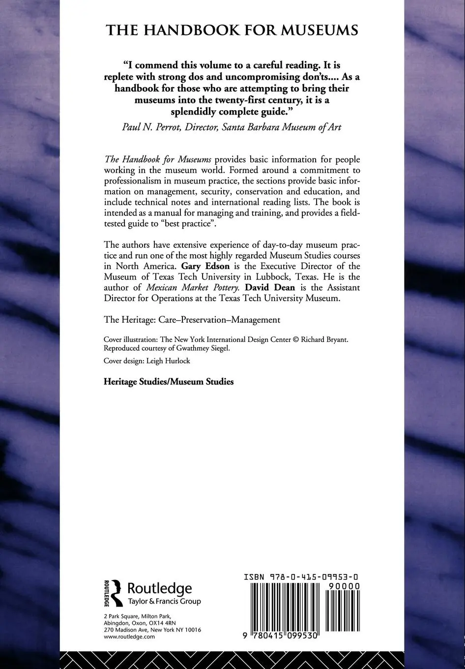 Rückseite: 9780415099530 | Handbook for Museums | David Dean (u. a.) | Taschenbuch | Englisch
