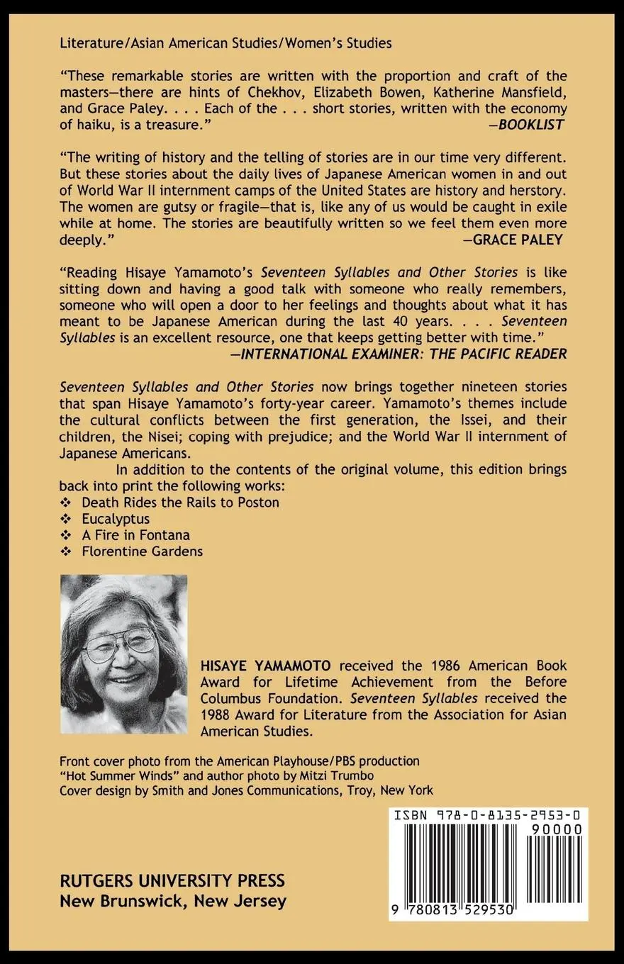 Rückseite: 9780813529530 | Seventeen Syllables and Other Stories | Hisaye Yamamoto | Taschenbuch
